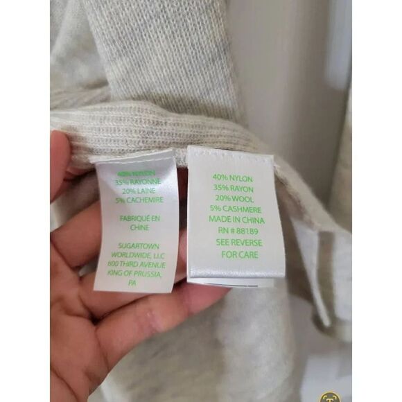 Lilly Pulitzer Bridget Open Cardigan Fringe Trim Women’s Medium Sweater, Oatmeal - Picture 6 of 8